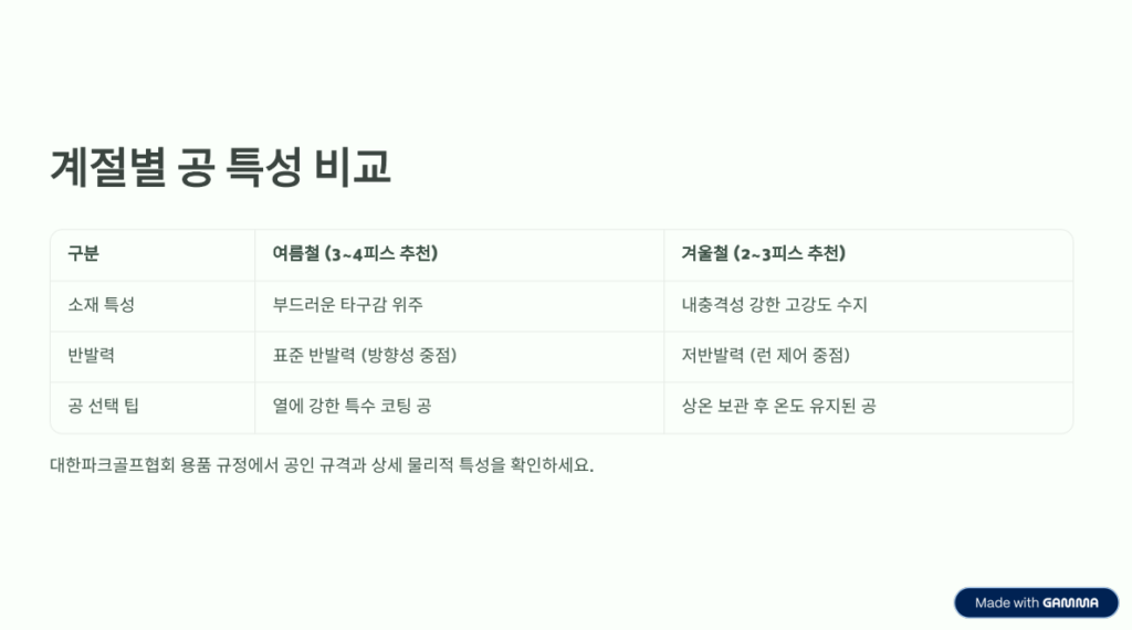 파크골프 공 선택의 기술: 계절에 따라 공도 바꿔야 한다? -5